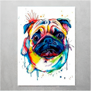 Quadro Decorativo Animais Cachorro - Pug