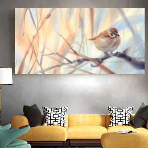 Quadro Decorativo Animais Pássaro - Pardal na Floresta