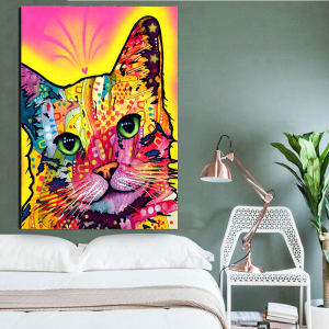 Quadro Decorativo Animais Gato - Gato Colorido III