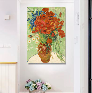 Quadro Decorativo Pintores -  Zazzle vermelhos e margaridas - Van Gogh