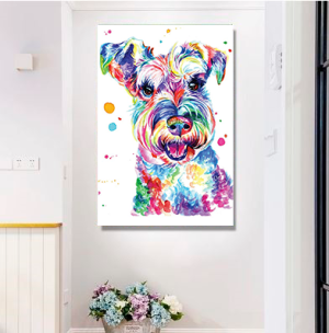 Quadro Decorativo Animais Cachorro - Schnauzer