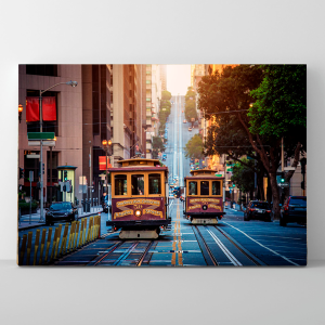 Quadro Decorativo Paisagens Urbano - Bondes na Cidade - São Francisco