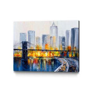 Quadro Decorativo Paisagens Urbano Abstrato - Ponte do Broklin Cidade II - Nova York