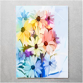 Quadro Decorativo Floral - Flores Tons de Azul