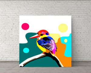 Quadro Decorativo Animais Pássaro - Pássaro Colorido