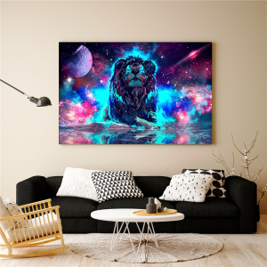 Quadro Decorativo Animais Leão - Leão no Espaço