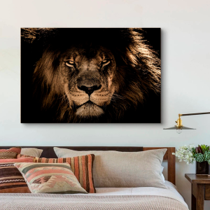 Quadro Decorativo Animais Leão - Leão Realista