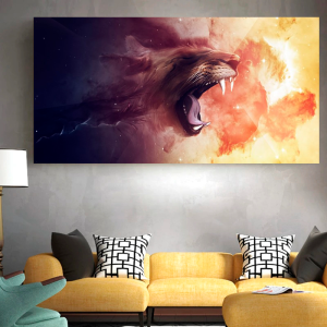 Quadro Decorativo Animais Leão - Leão Noturno