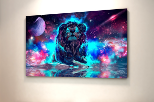 Quadro Decorativo Animais Leão - Leão no Espaço