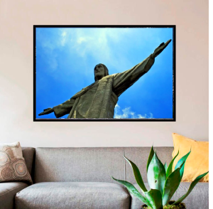 Quadro Decorativo Paisagem- Cristo Redentor no Céu Azul- Rio de Janeiro