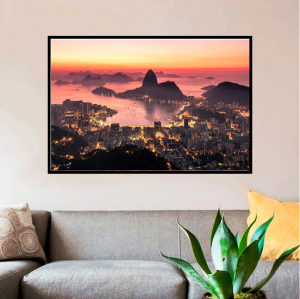 Quadro Decorativo Paisagem - Rio Rosa - Rio de Janeiro