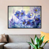 Quadro Decorativo Floral - Flores Azuis Abstratas - Image 4