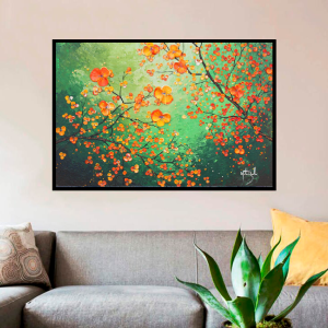 Quadro Decorativo Floral - Lírios Laranjas