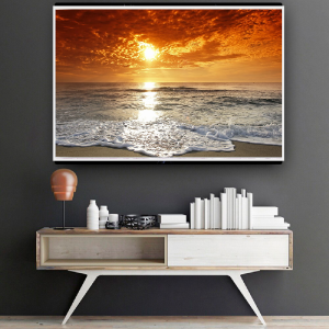 Quadro Decorativo Mar  - Por do Sol na Praia