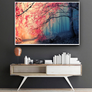 Quadro Decorativo Paisagens Natureza - Floresta Vermelha