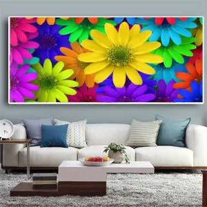 Quadro Decorativo Floral - Girassóis Coloridos