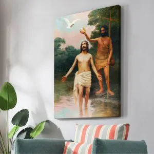 Quadro Decorativo Religioso - Batismo de Jesus