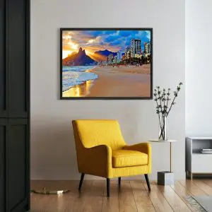 Quadro Decorativo Paisagem - Praia de Copacabana da Areia - Rio de Janeiro