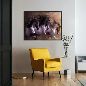 Quadro Decorativo Animais Cavalo - Trio Cavalos Malhados