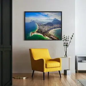 Quadro Decorativo Paisagem - Vista Aérea Copacabana e Ipanema - Rio de Janeiro