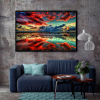 Quadro Decorativo Paisagens Natureza -Lago com Nuvem Vermelha - Image 3