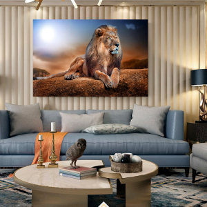 Quadro Decorativo Animais Leão - Leão na Pedra