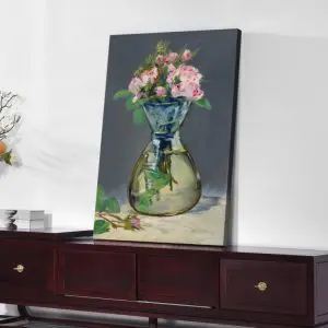 Quadro Decorativo Pintores Famosos-  Roses in a Glass - Manet