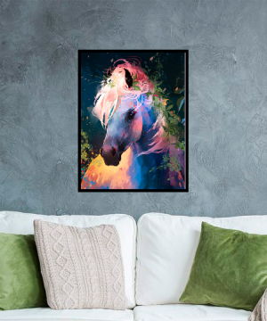 Quadro Decorativo Animais Cavalo - Cavalo Aquarela Branco