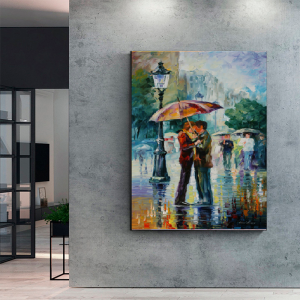 Quadro Decorativo Paisagens Urbanas - Beijo na Chuva