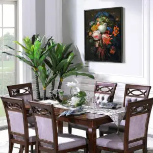 Quadro Decorativo Pintores Famosos- Hanging Bouquet of Roses -Huysum