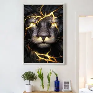 Quadro Decorativo Animais Leão - Leão Raio