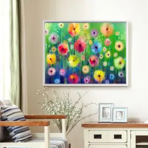 Quadro Decorativo Floral - Campo de Flores Coloridas