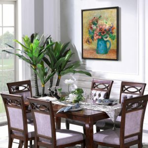 Quadro Decorativo Pintores Famosos - Chaleira Azul com Flores- Renoir