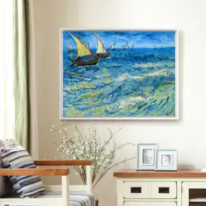 Quadro Decorativo Pintores Famosos - No Mar Veleiro no Oceano - Van Gogh