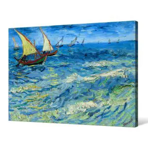 Quadro Decorativo Pintores Famosos - No Mar Veleiro no Oceano - Van Gogh