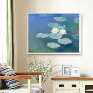 Quadro Decorativo Pintores Famosos - Vitórias Régias ao Entardecer - Monet