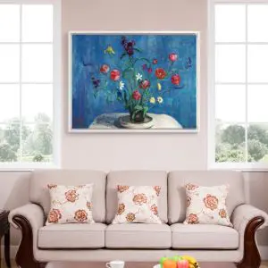 Quadro Decorativo Paisagens Natureza - Vaso no Fundo Azul