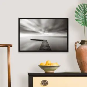 Quadro Decorativo Mar- Pier em Preto e Branco