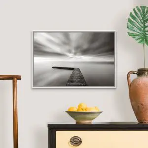 Quadro Decorativo Mar- Pier em Preto e Branco