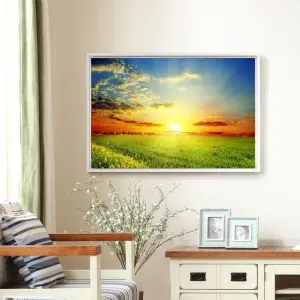 Quadro Decorativo Paisagens Natureza - Nascer do Sol no Campo