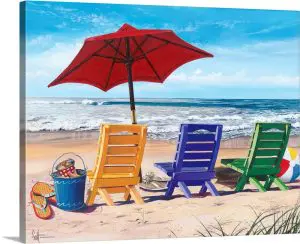 Quadro Decorativo Mar -  Brinquedos na Praia