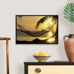 Quadro Decorativo Mar -  Rede na Praia