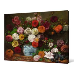 Quadro Decorativo Paisagens Natureza - Vaso com Dalilas