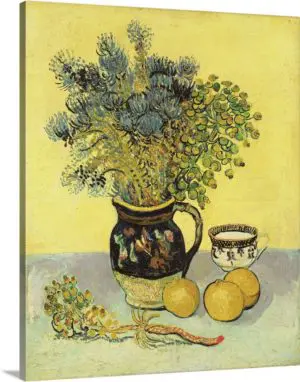 Quadro Decorativo Pintores Famosos - Vaso de Flor-e Fruta - Van Gogh