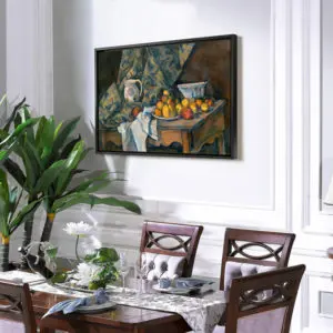 Quadro Decorativo Pintores Famosos -  Maçãs e Pessegos frescos na mesa - Cezanne