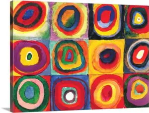 Quadro Decorativo Pintores Famosos - Squares with Concentric Circ - Kandinsky