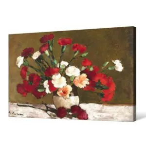 Quadro Decorativo Flores -  Vaso de Flores Vermelhas e Rosas