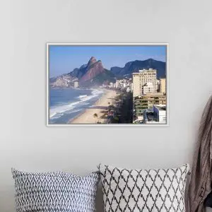 Quadro Decorativo Cidades - Vista Áerea  da Praia do Leblon - Rio de Janeiro