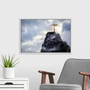 Quadro Decorativo Cidades - Cristo redentor Nublado - Rio de Janeiro