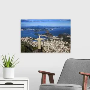 Quadro Decorativo Cidades - Corcovado Vista Áerea - Rio de Janeiro